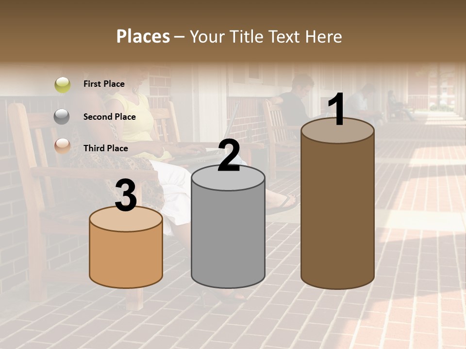 College Students On Campus. PowerPoint Template