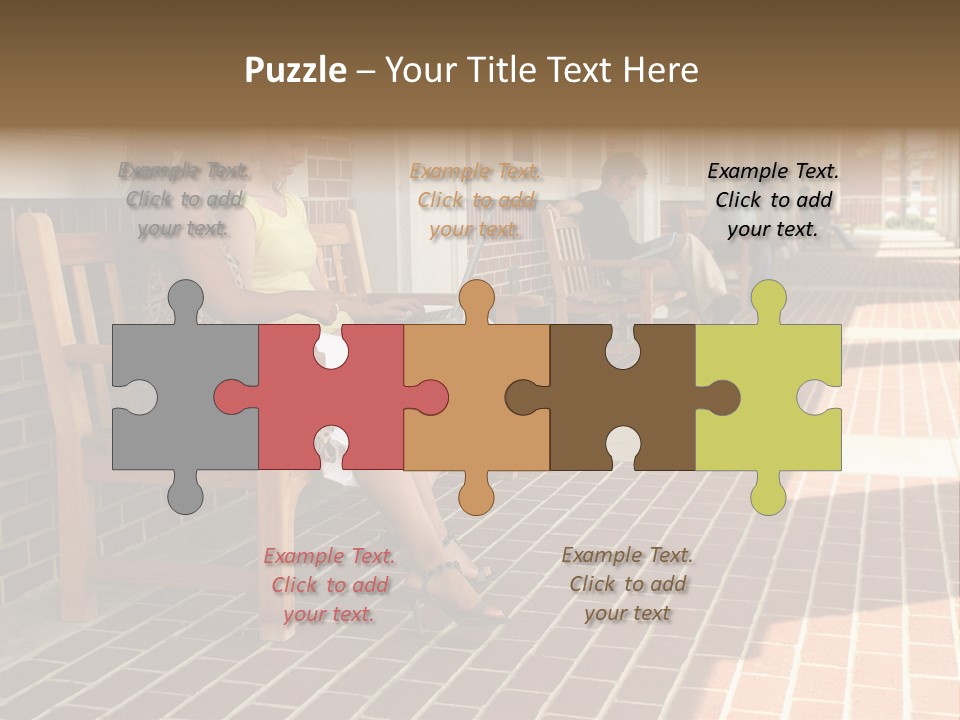 College Students On Campus. PowerPoint Template