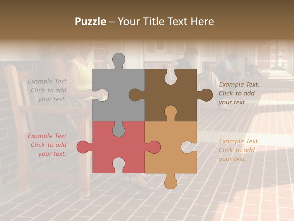 College Students On Campus. PowerPoint Template