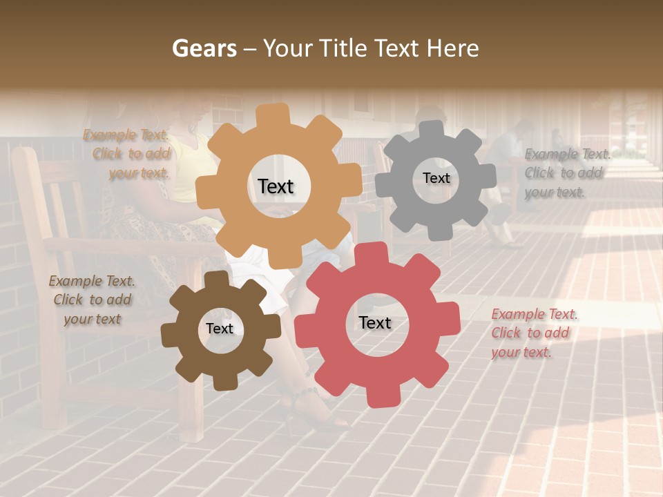 College Students On Campus. PowerPoint Template