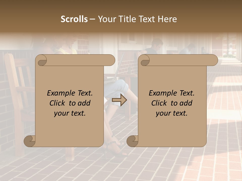 College Students On Campus. PowerPoint Template