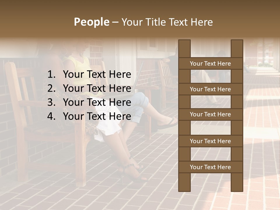 College Students On Campus. PowerPoint Template