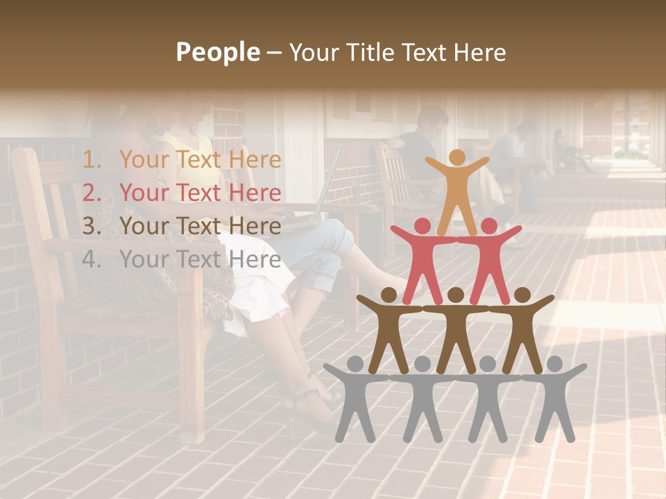 College Students On Campus. PowerPoint Template