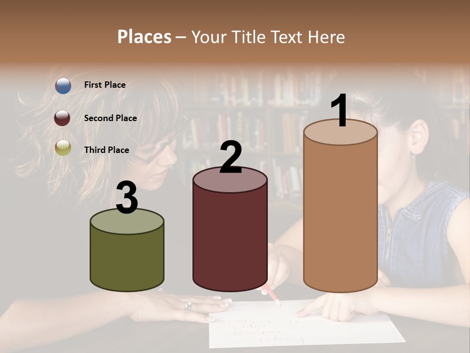 A Little Girl Learning From Her Teacher. PowerPoint Template