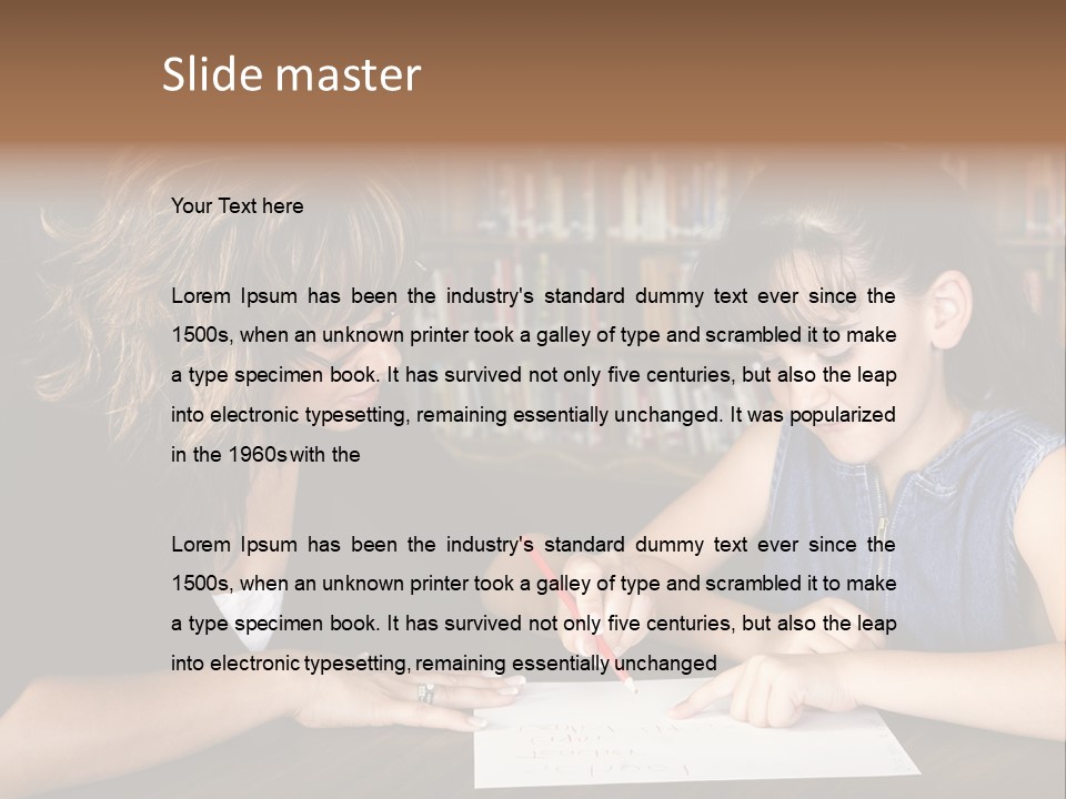 A Little Girl Learning From Her Teacher. PowerPoint Template