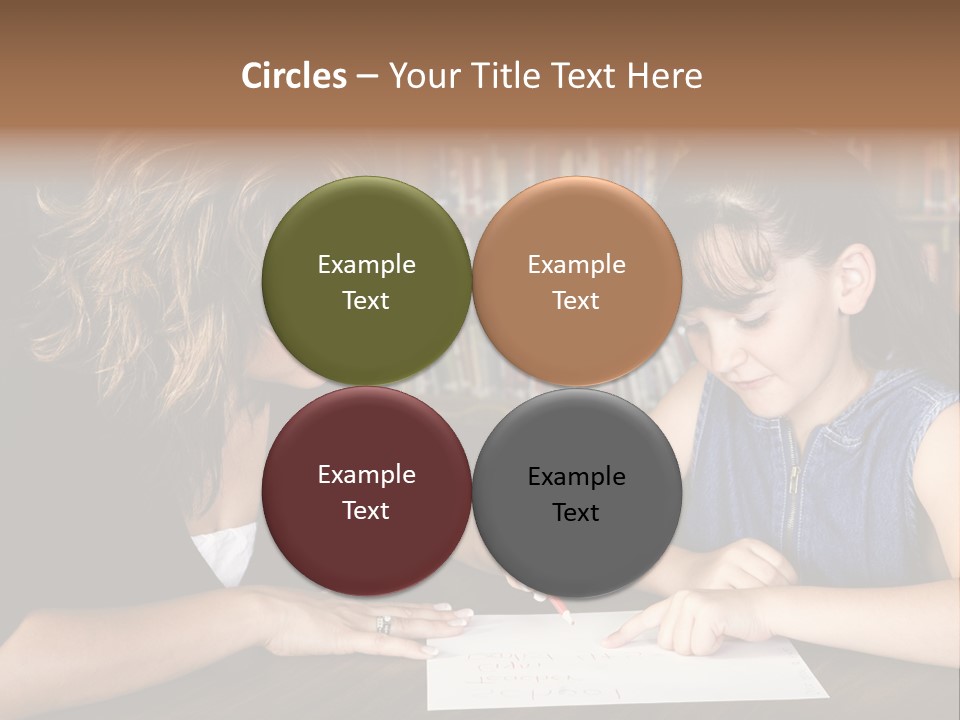 A Little Girl Learning From Her Teacher. PowerPoint Template