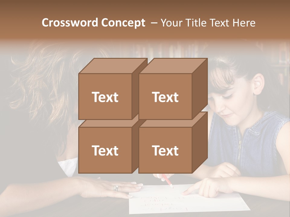A Little Girl Learning From Her Teacher. PowerPoint Template