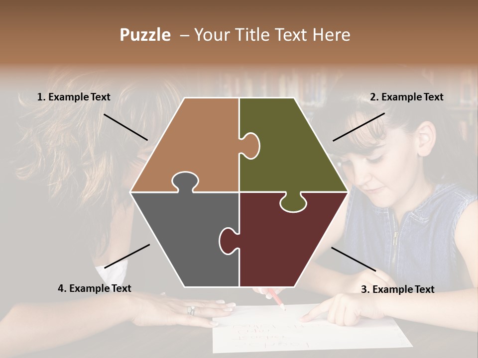 A Little Girl Learning From Her Teacher. PowerPoint Template