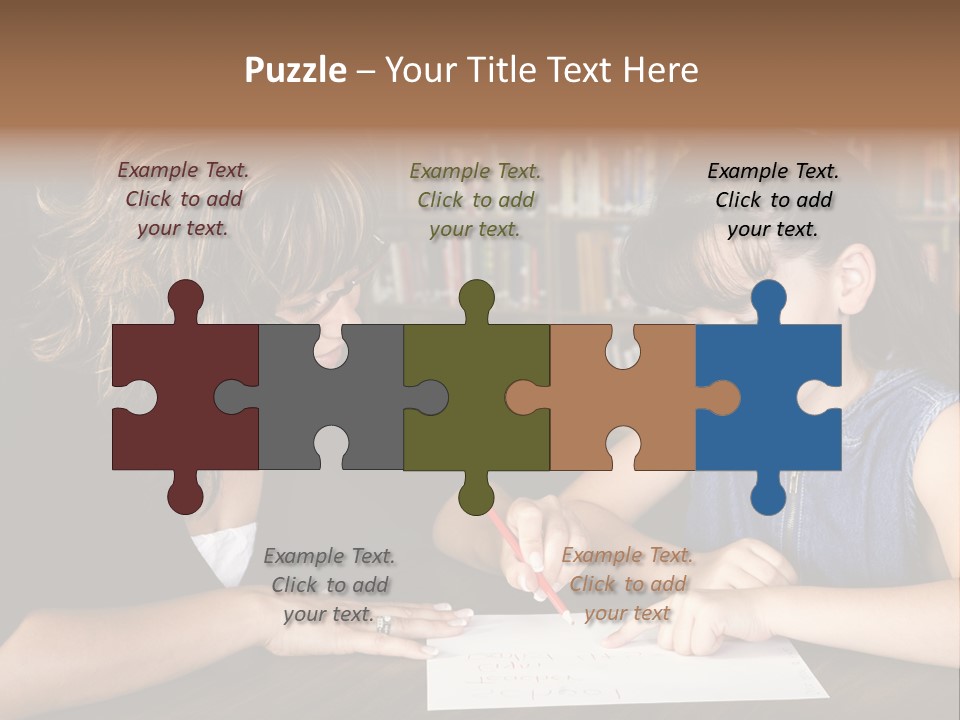 A Little Girl Learning From Her Teacher. PowerPoint Template