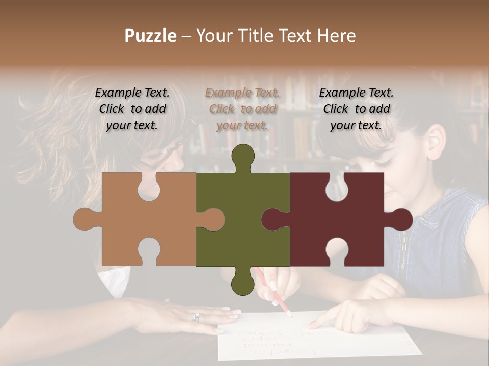 A Little Girl Learning From Her Teacher. PowerPoint Template