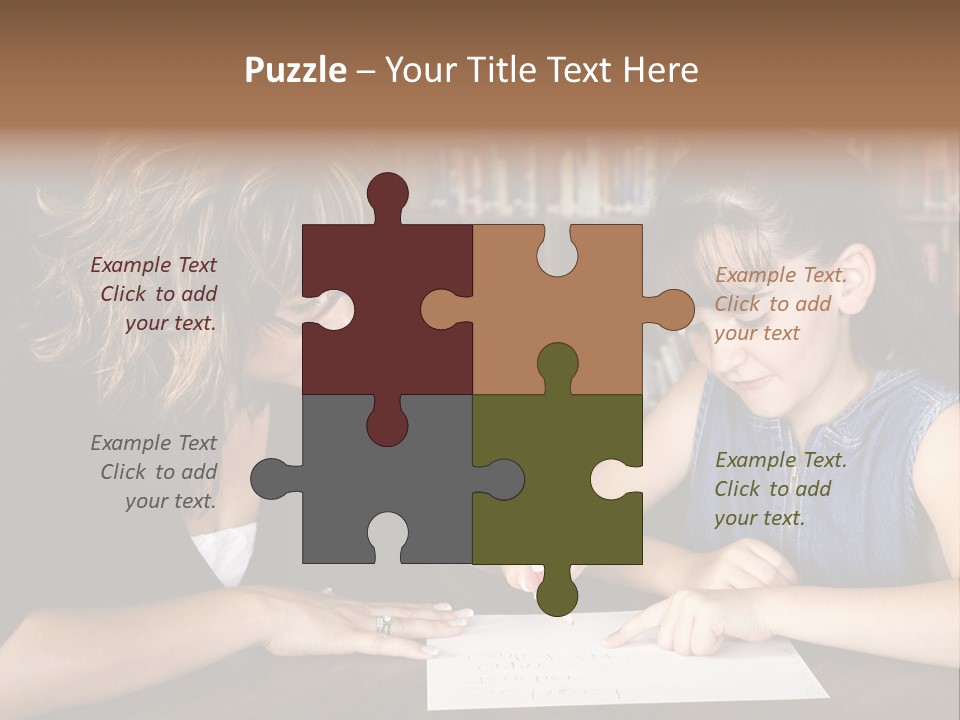 A Little Girl Learning From Her Teacher. PowerPoint Template