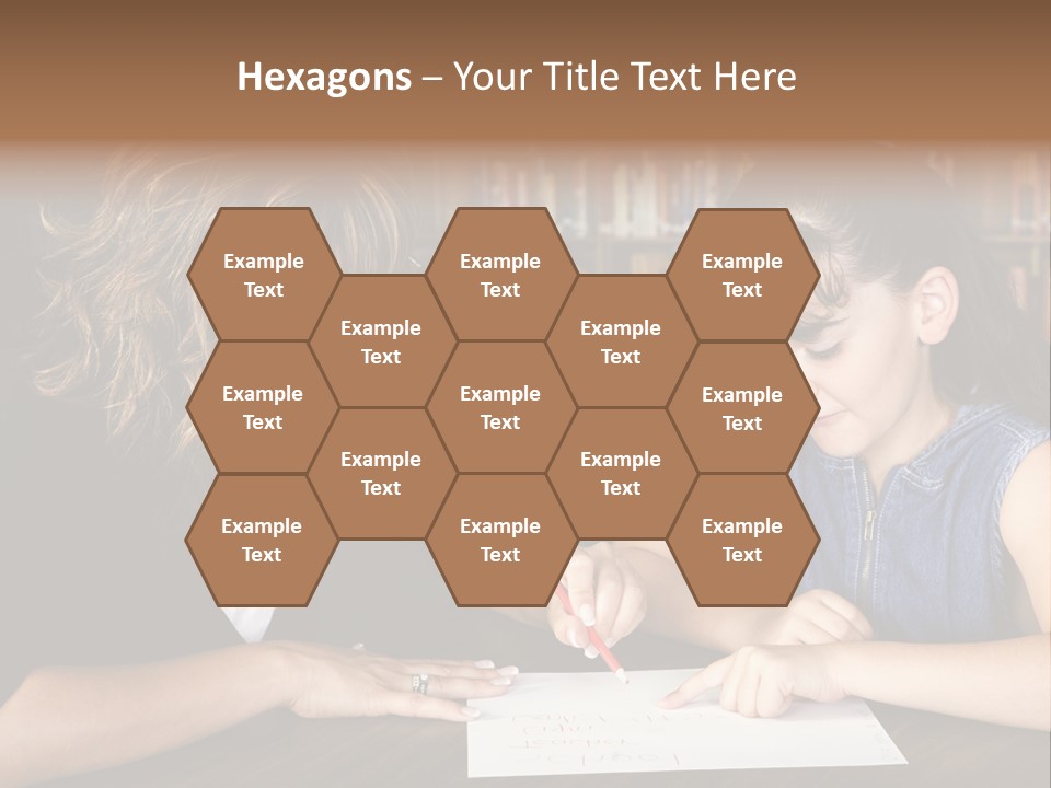 A Little Girl Learning From Her Teacher. PowerPoint Template