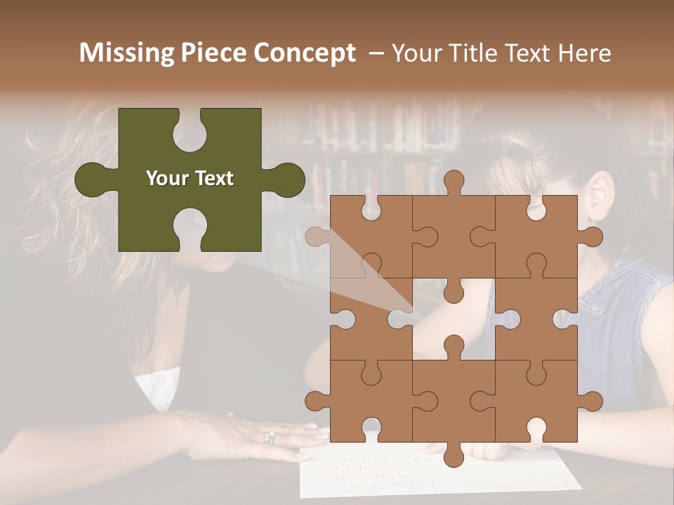 A Little Girl Learning From Her Teacher. PowerPoint Template