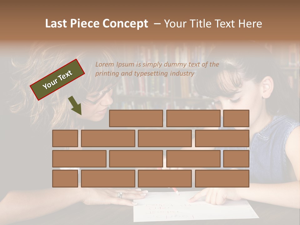 A Little Girl Learning From Her Teacher. PowerPoint Template