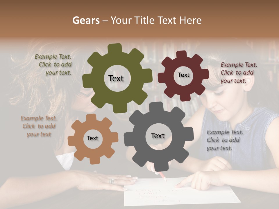 A Little Girl Learning From Her Teacher. PowerPoint Template