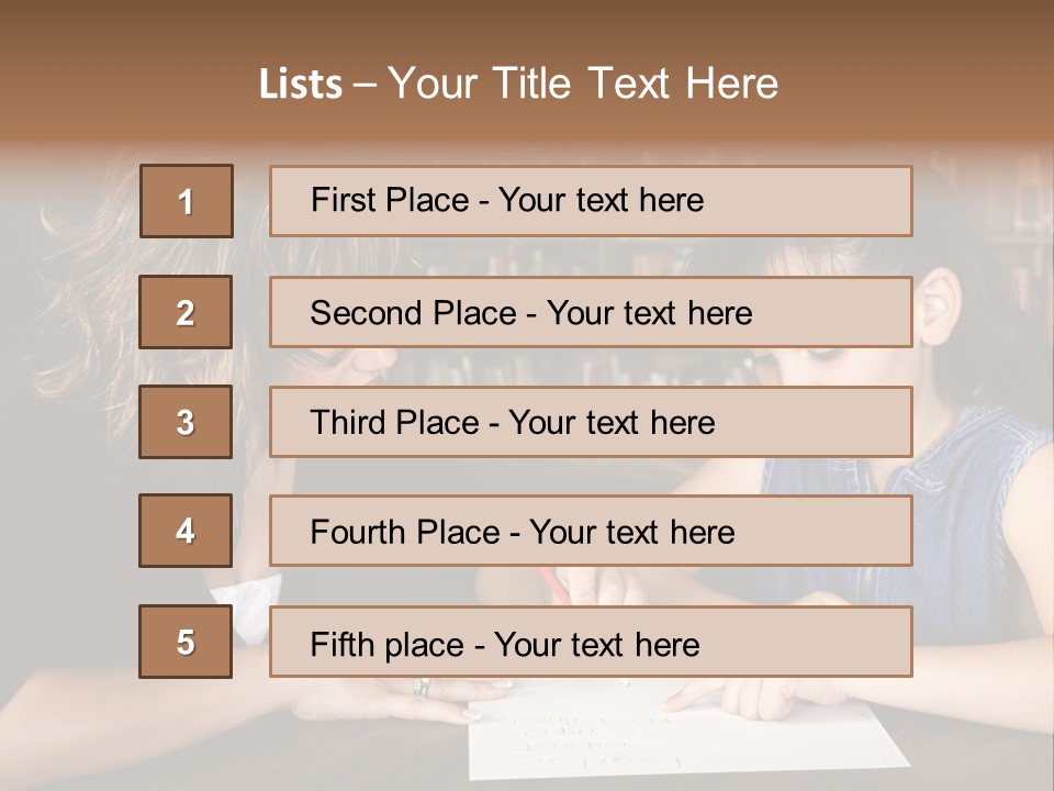 A Little Girl Learning From Her Teacher. PowerPoint Template