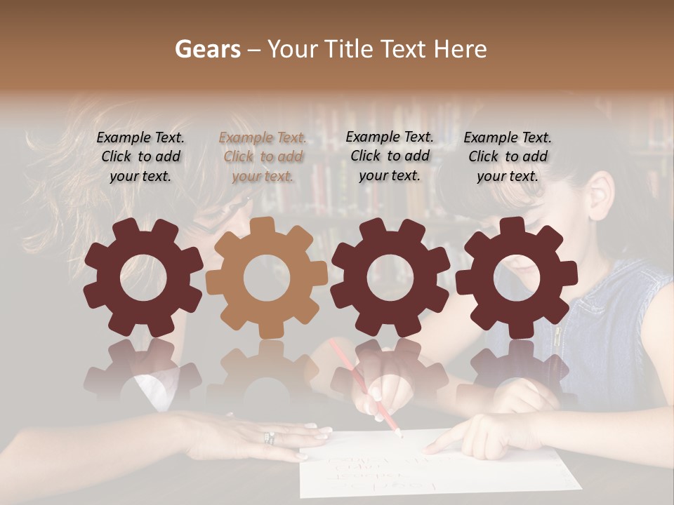 A Little Girl Learning From Her Teacher. PowerPoint Template