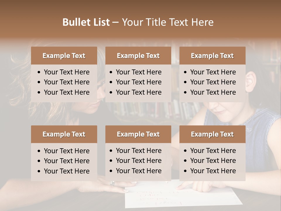 A Little Girl Learning From Her Teacher. PowerPoint Template