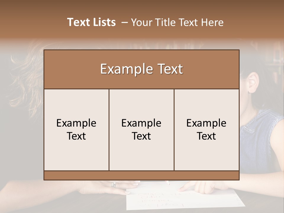 A Little Girl Learning From Her Teacher. PowerPoint Template