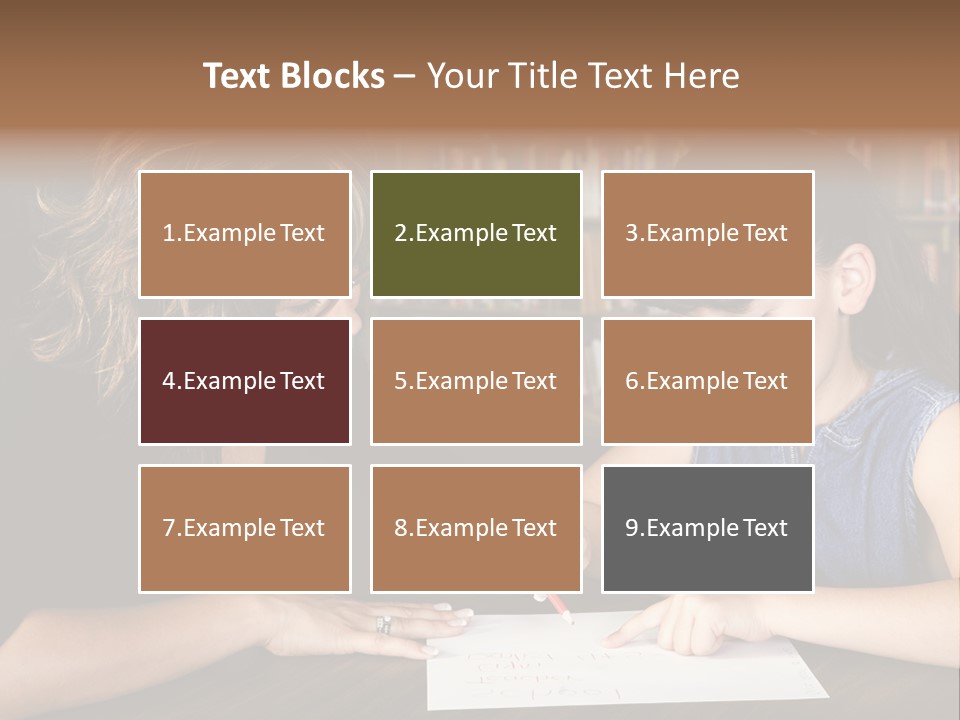 A Little Girl Learning From Her Teacher. PowerPoint Template