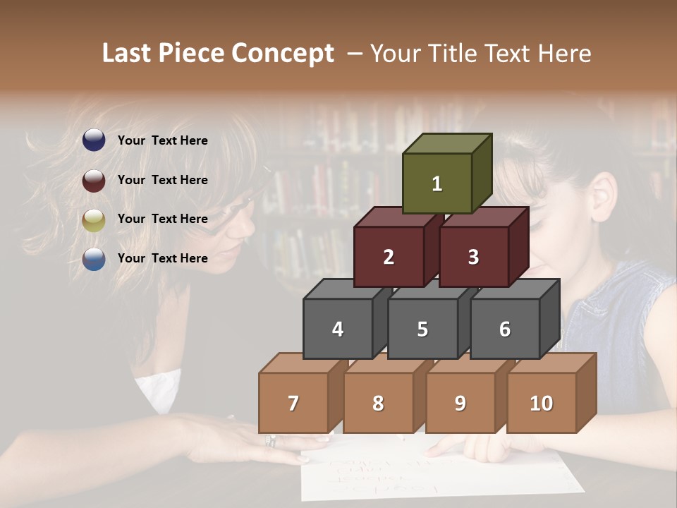 A Little Girl Learning From Her Teacher. PowerPoint Template