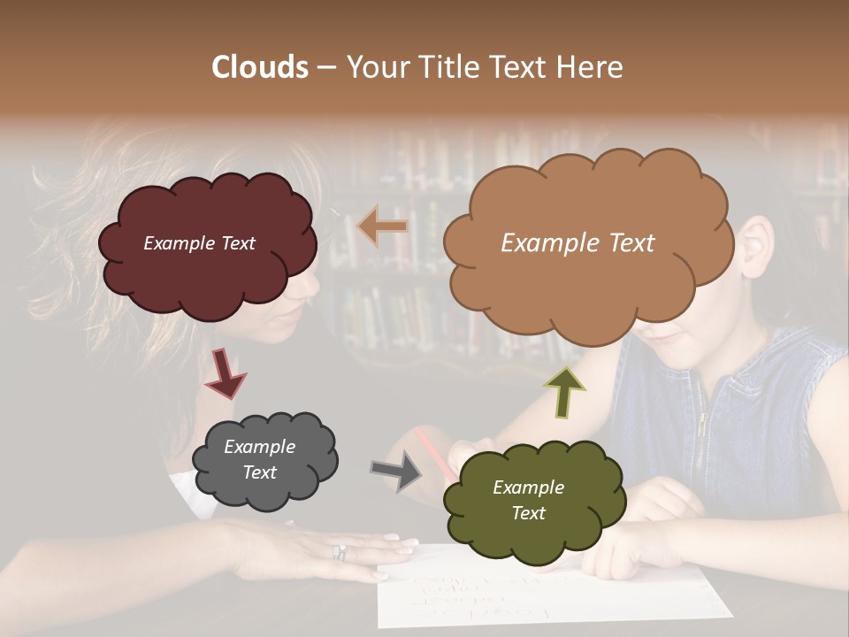 A Little Girl Learning From Her Teacher. PowerPoint Template