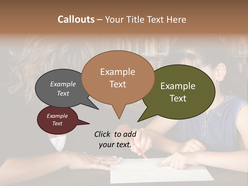 A Little Girl Learning From Her Teacher. PowerPoint Template