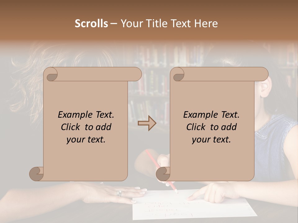 A Little Girl Learning From Her Teacher. PowerPoint Template