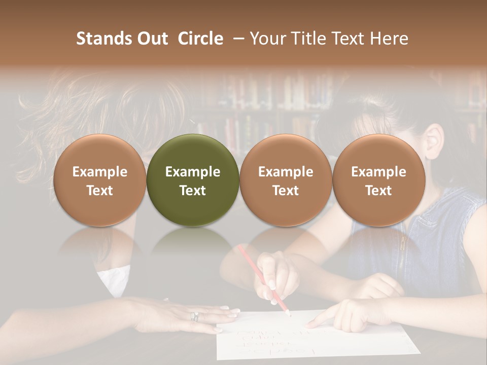 A Little Girl Learning From Her Teacher. PowerPoint Template