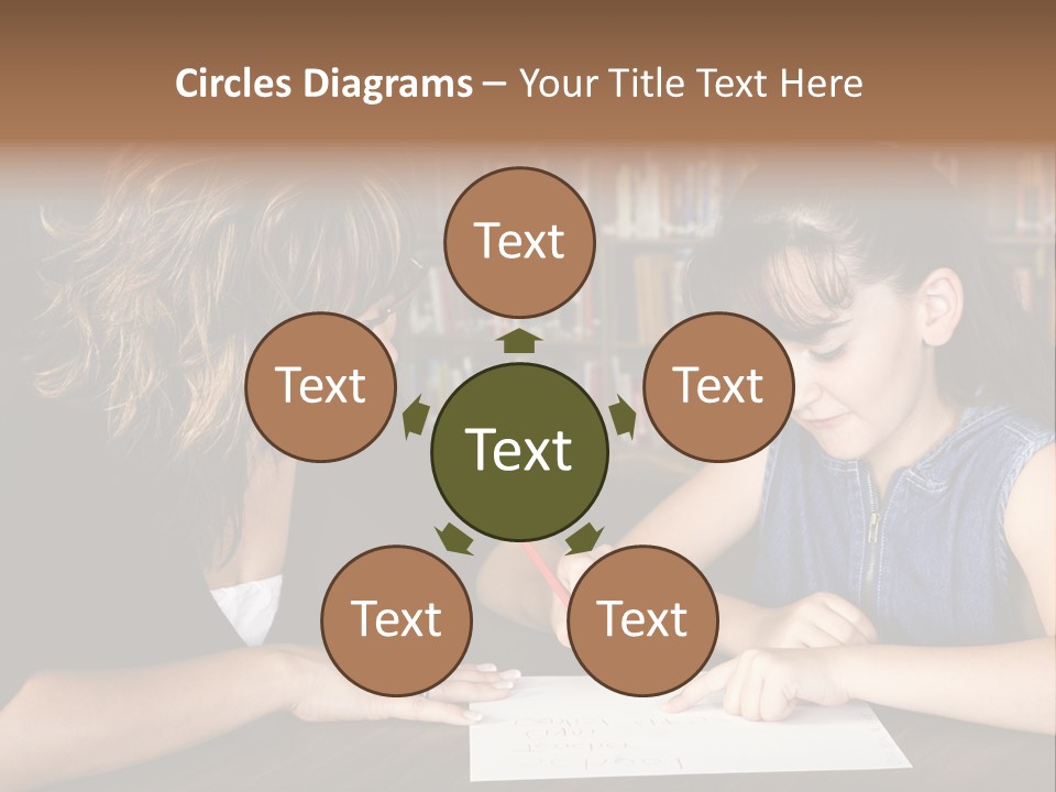 A Little Girl Learning From Her Teacher. PowerPoint Template