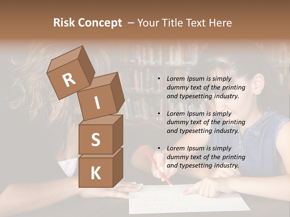 A Little Girl Learning From Her Teacher. PowerPoint Template