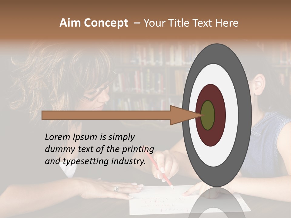 A Little Girl Learning From Her Teacher. PowerPoint Template