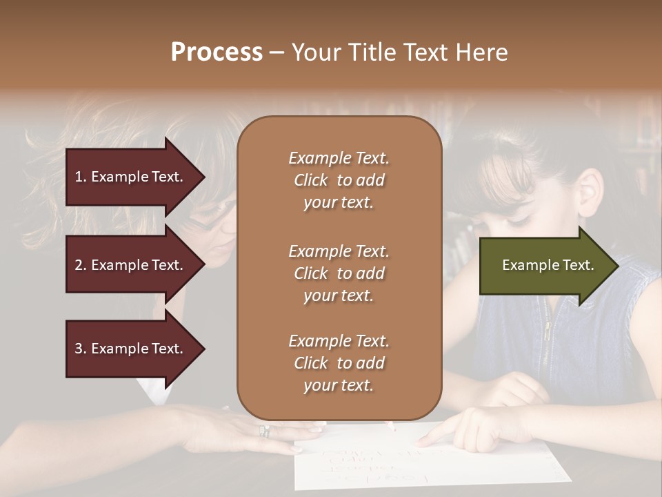 A Little Girl Learning From Her Teacher. PowerPoint Template