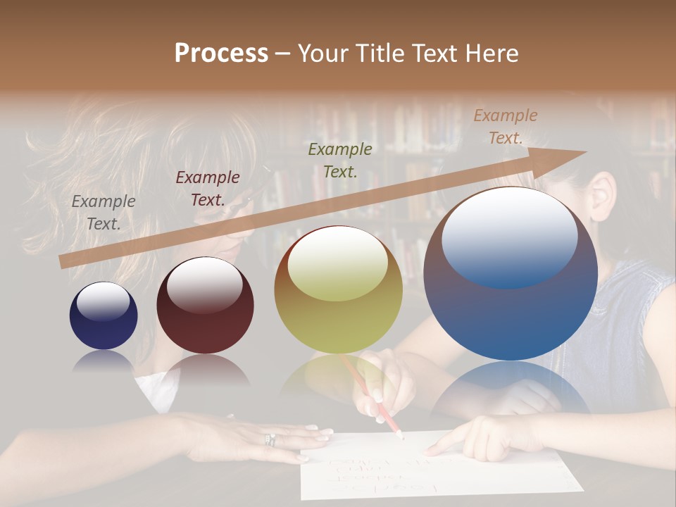 A Little Girl Learning From Her Teacher. PowerPoint Template