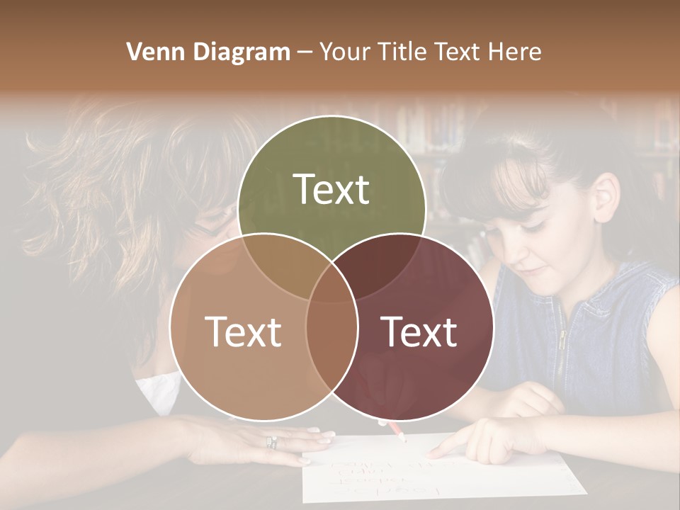 A Little Girl Learning From Her Teacher. PowerPoint Template