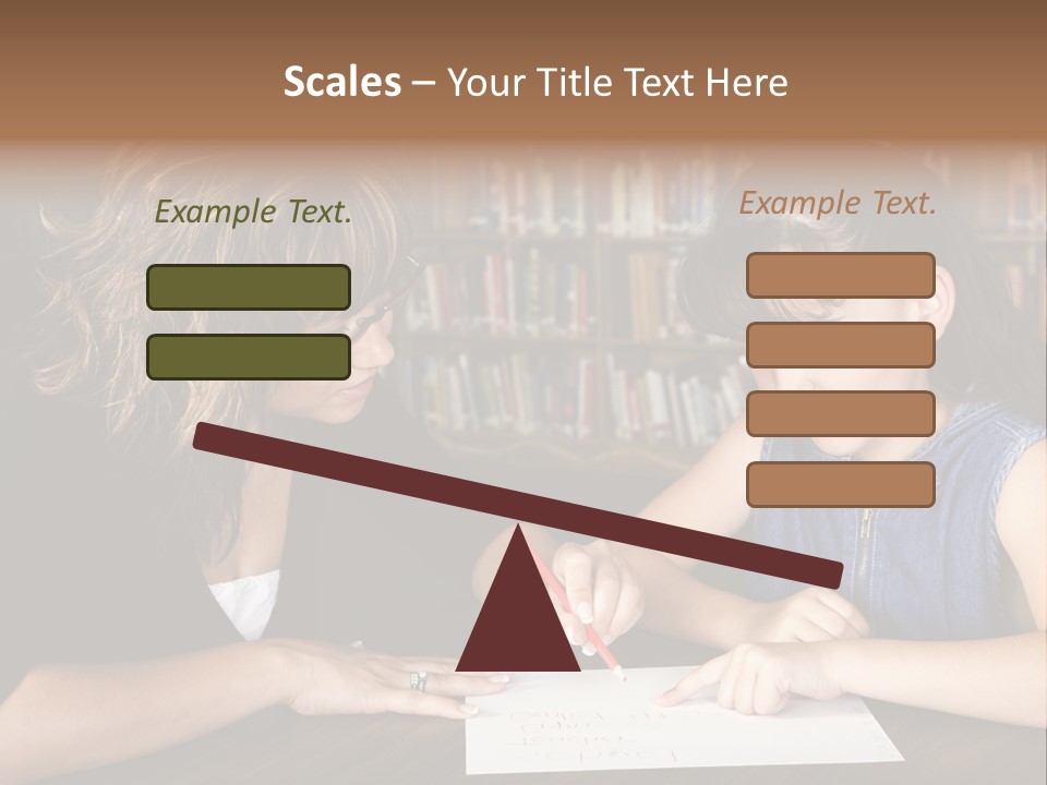 A Little Girl Learning From Her Teacher. PowerPoint Template