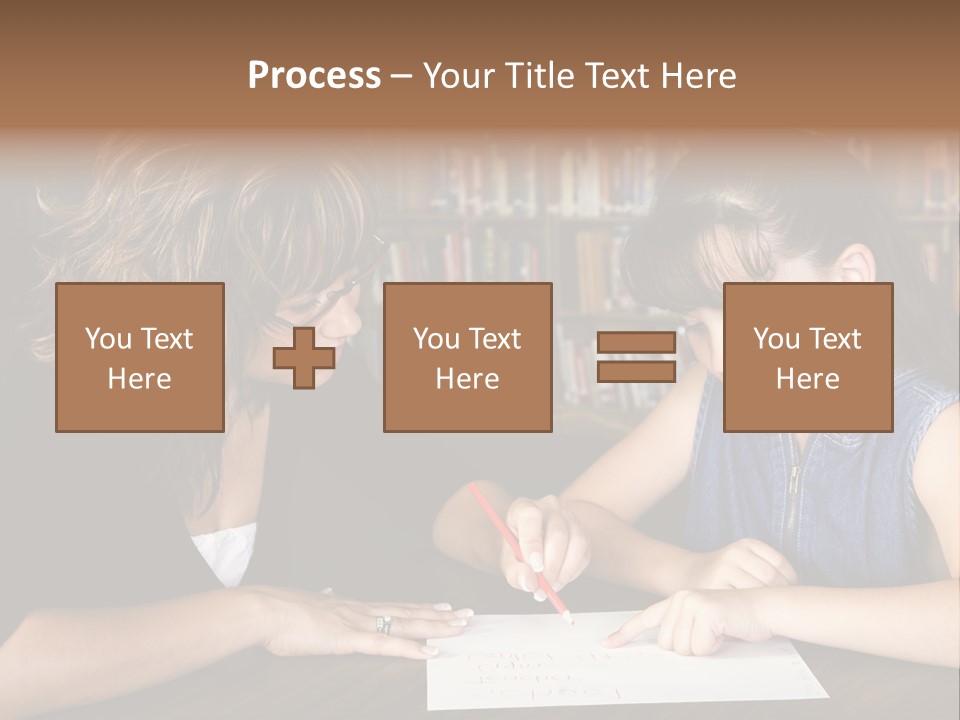 A Little Girl Learning From Her Teacher. PowerPoint Template