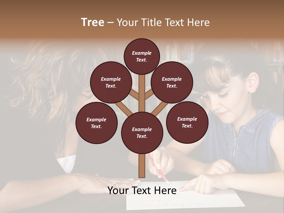 A Little Girl Learning From Her Teacher. PowerPoint Template