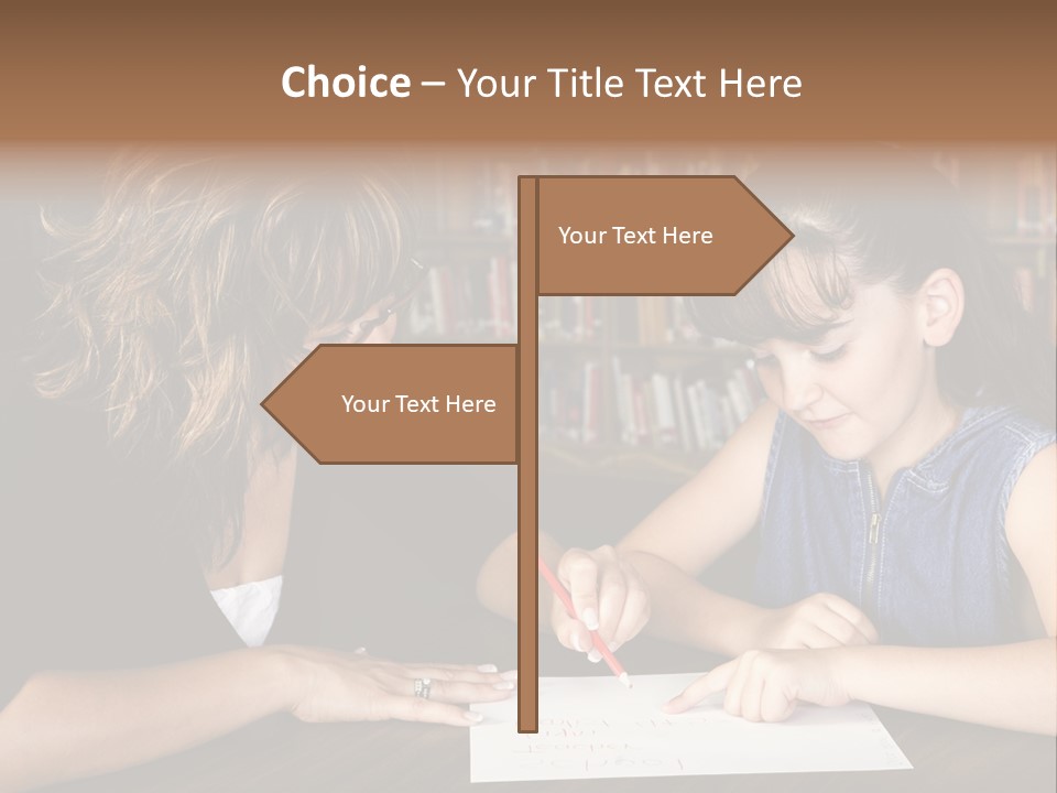 A Little Girl Learning From Her Teacher. PowerPoint Template