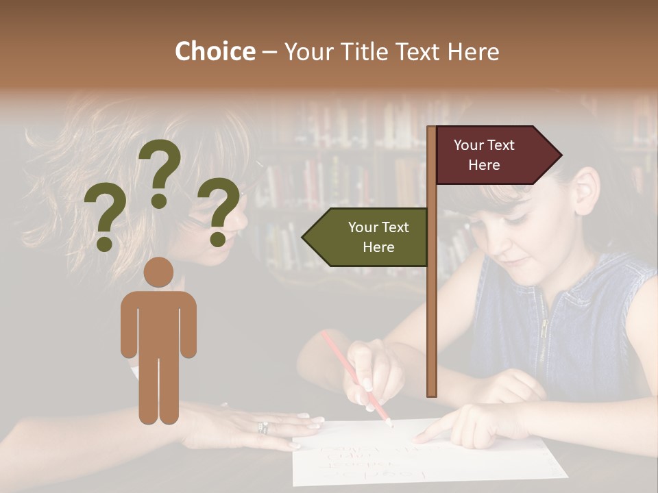 A Little Girl Learning From Her Teacher. PowerPoint Template