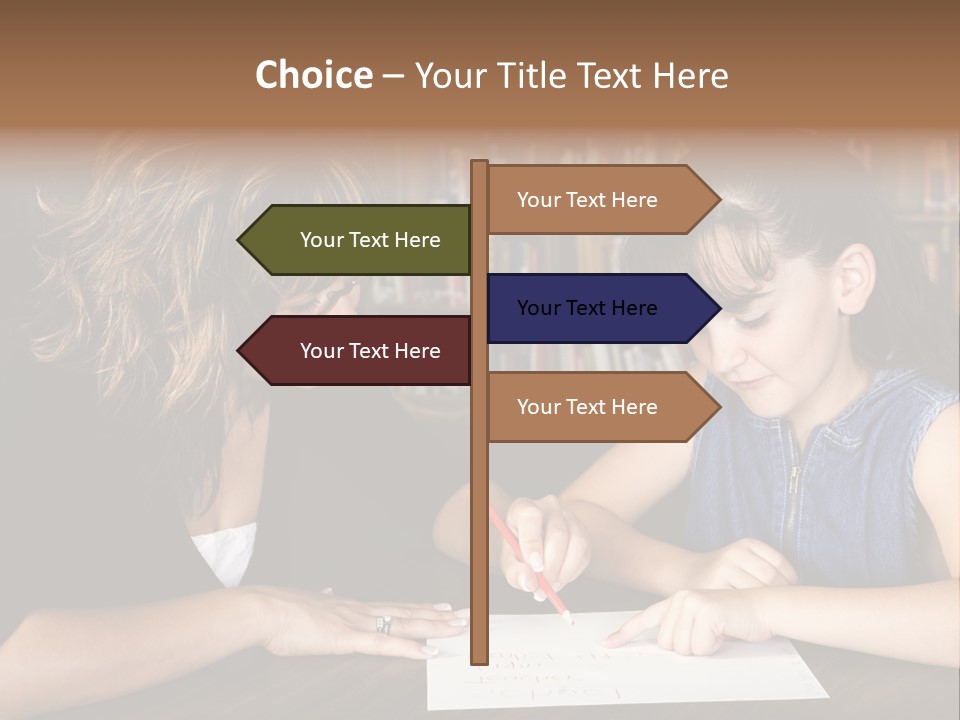 A Little Girl Learning From Her Teacher. PowerPoint Template