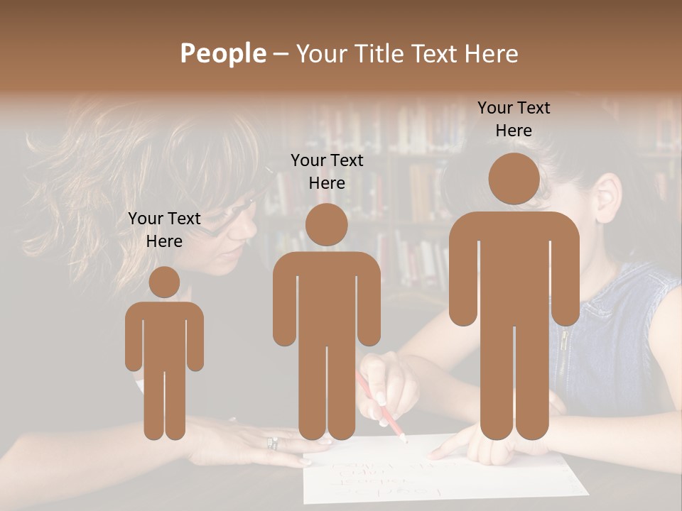 A Little Girl Learning From Her Teacher. PowerPoint Template