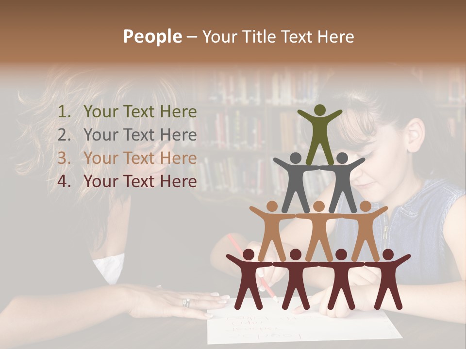 A Little Girl Learning From Her Teacher. PowerPoint Template