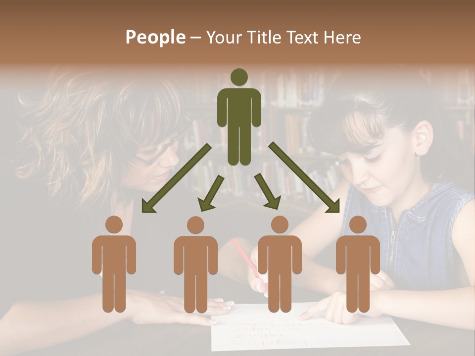 A Little Girl Learning From Her Teacher. PowerPoint Template