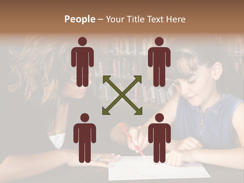 A Little Girl Learning From Her Teacher. PowerPoint Template