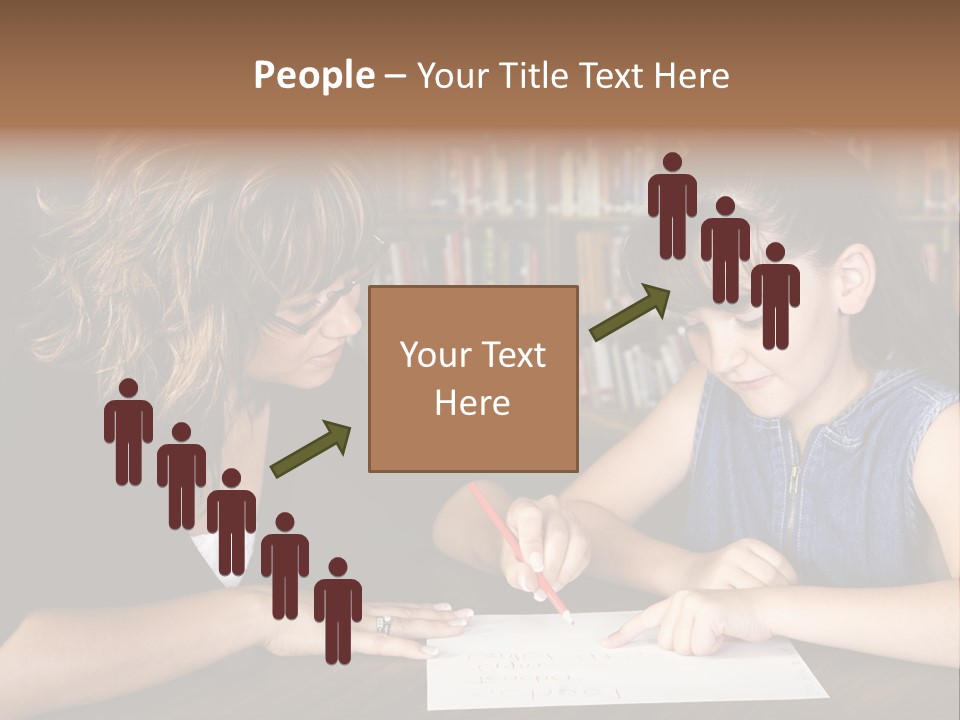 A Little Girl Learning From Her Teacher. PowerPoint Template