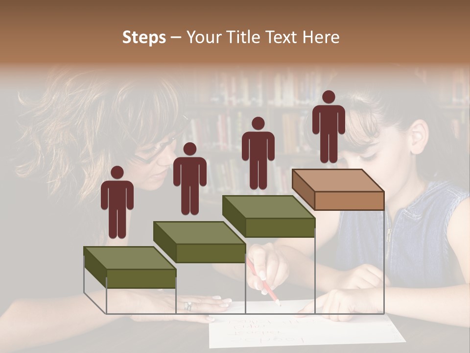 A Little Girl Learning From Her Teacher. PowerPoint Template