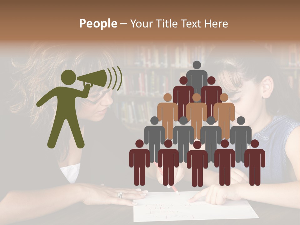 A Little Girl Learning From Her Teacher. PowerPoint Template