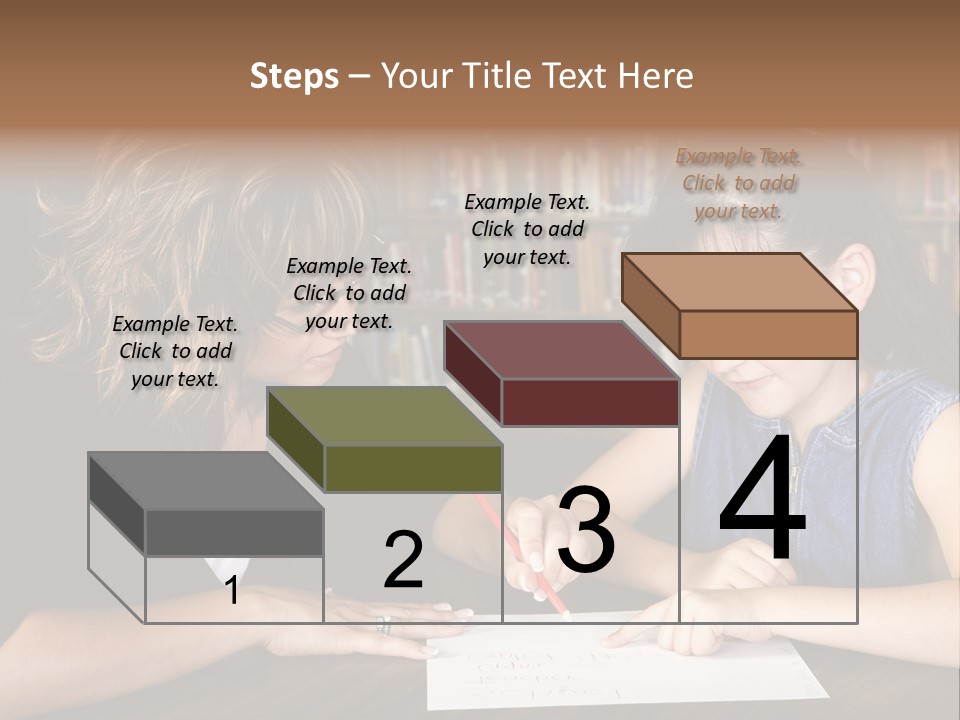 A Little Girl Learning From Her Teacher. PowerPoint Template