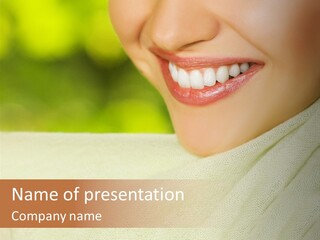 Beautiful Smiling Woman Close-Up PowerPoint Template